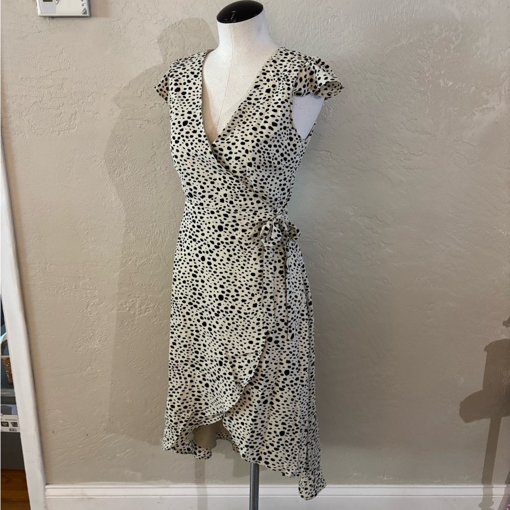 BB Dakota Steve Madden Sleeveless High-Low Wrap Dot Print Sz XS